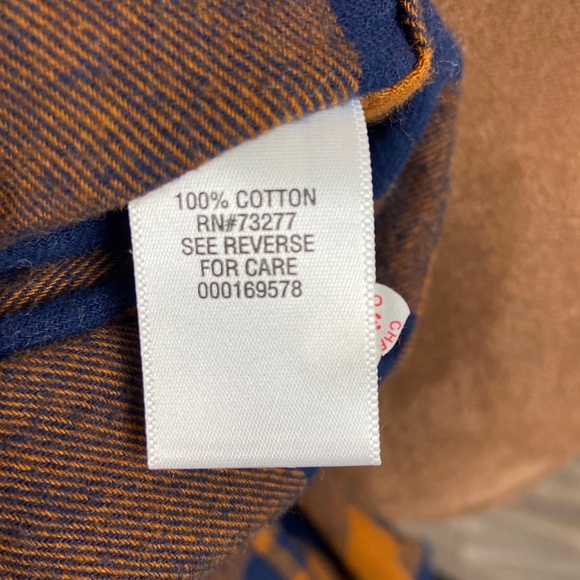 Sonoma The Super Soft Flannel Shirt XXL Orange Blue Plaid 100% Cotton NWT - Picture 7 of 8